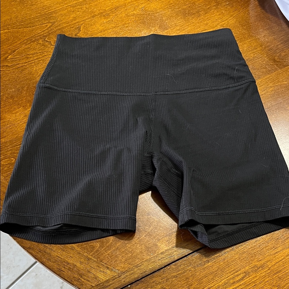 lululemon athletica Black Ribbed Bike Shorts
